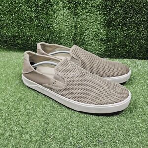 Olukai‎ Lae'ahi Khaki Mesh Slip On Comfort Casual Drop Heel Shoes Mens Size 13